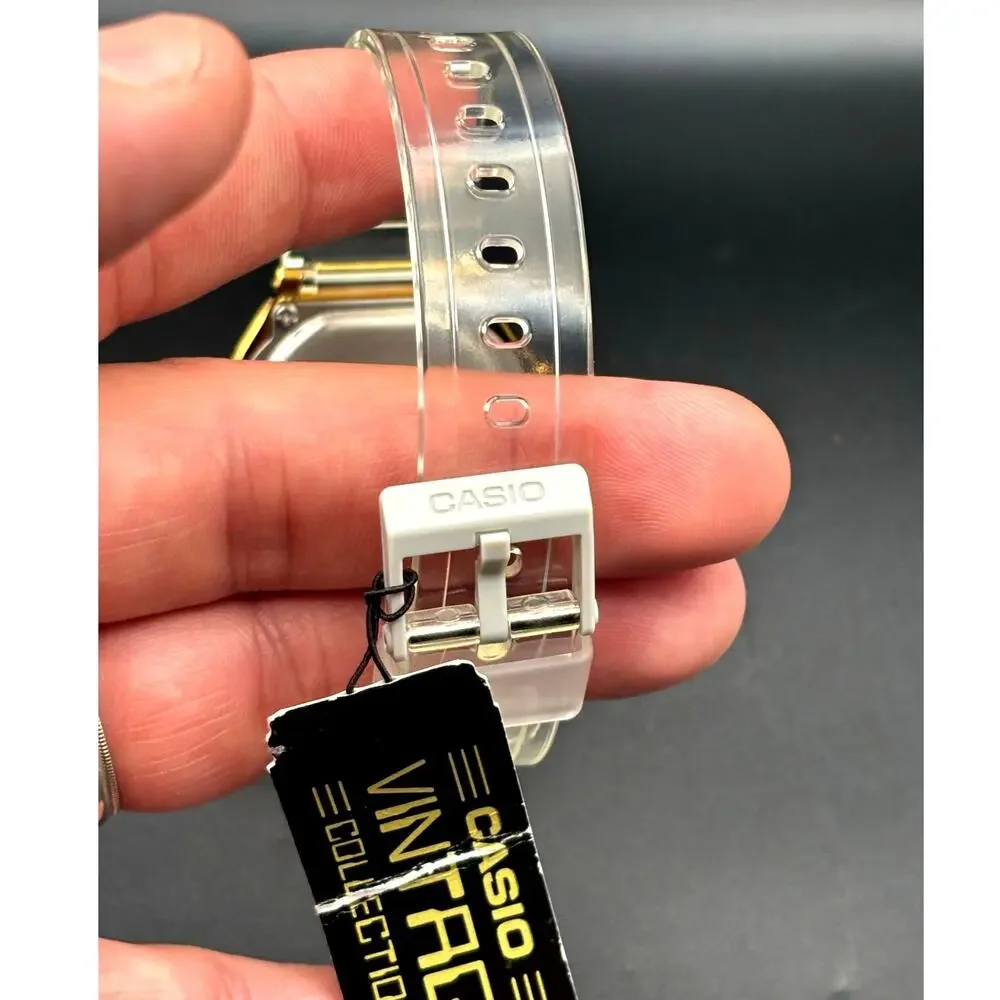 LWS Golden Hour Casio A168XE Vintage Collection Clear Strap Digital
Mod Watch - Picture 16 of 17